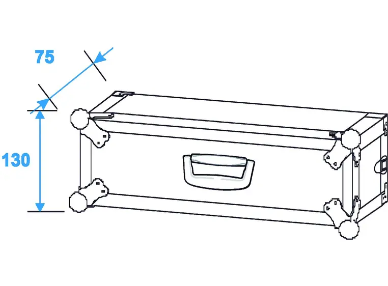 Effect rack CO DD, D:36cm, 2U, svart 